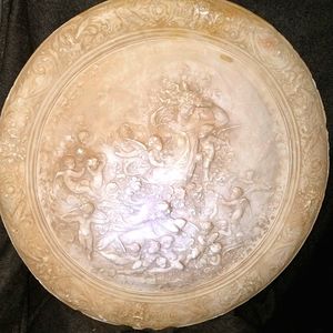 Antique French Plaster Cherubs Wall Plaque